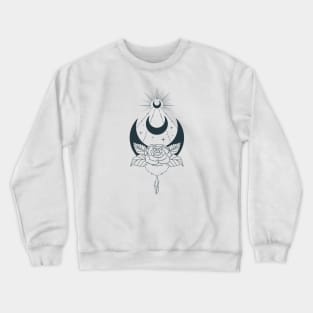 Hand Drawn Mystical Moon Crewneck Sweatshirt